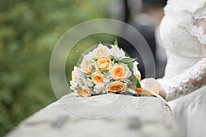 Wedding bridal bouquet. Beautiful flowers