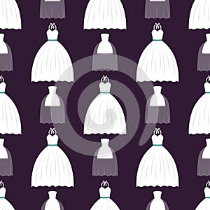 Wedding bride dress elegance style celebration seamless pattern background bridal shower composition vector illustration