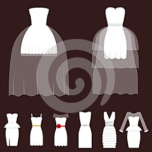 Wedding white bride vector dress elegance fashion style celebration bridal shower weddind-day composition illustration