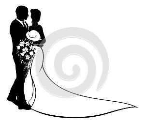 Wedding Bride and Groom Silhouette
