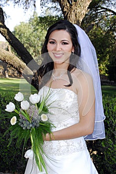 Wedding bride smiling