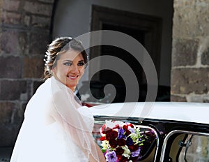 Wedding bride smiling