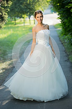 Wedding bride smiling