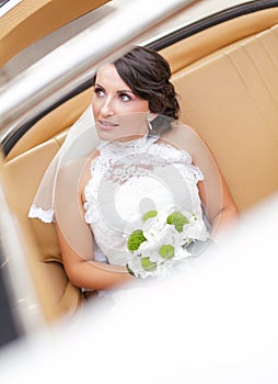 Wedding bride in white dress