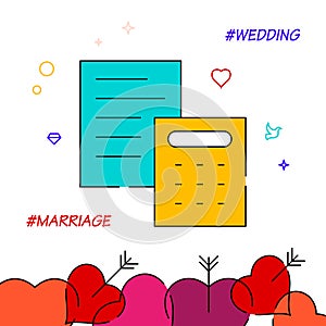 Wedding budget filled line icon, simple illustration