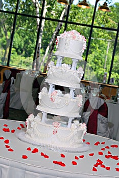 Wedding Cake On Banquet Room