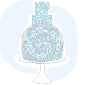 Wedding cake blue vector