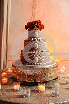 Wedding cake and candles