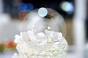 Wedding cake detail - marzipan decorative flowers and hearts