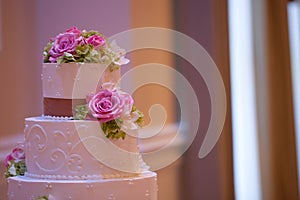 Wedding cake with flowers