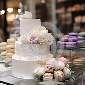 Wedding cake with flowers for a wedding banquet delicious reception