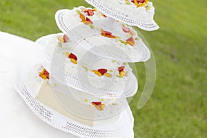 Wedding cake with fruit