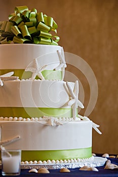 Wedding cake with green