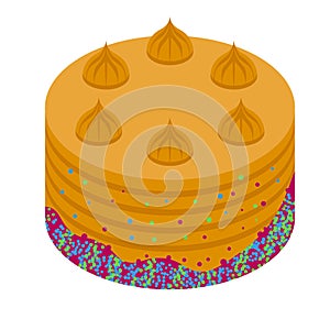 Wedding cake icon, isometric style