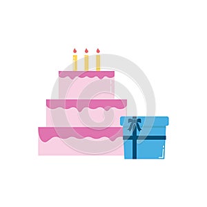 Wedding cake Isolated on white background