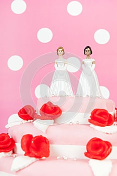 Wedding cake with lesbian couple