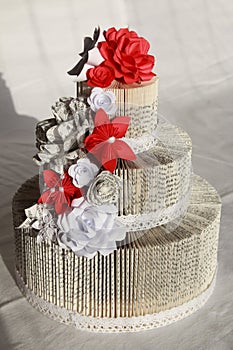 Wedding cake made of paper
