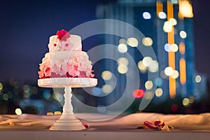 Wedding cake at night