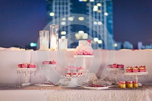 Wedding cake at night
