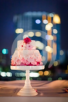 Wedding cake at night