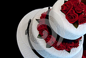 Wedding Cake with red roses