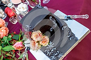 Wedding cake with rose