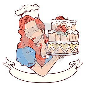 Wedding cake shop or cakery logo