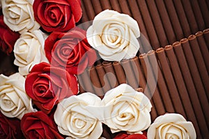 Wedding cake with sugar roses