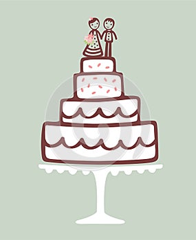 Wedding cake with Topper