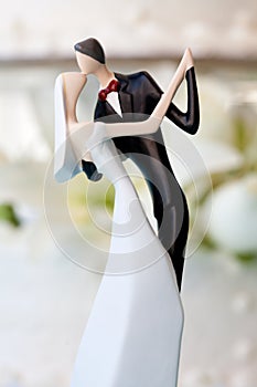 Wedding cake and topper