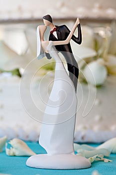 Wedding cake and topper photo