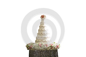 Wedding cake for wedding cerebration isolated on white