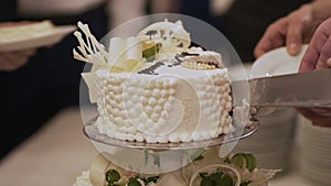 Wedding cake during wedding recetion