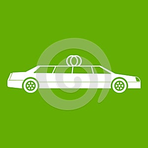 Wedding car decoration icon green