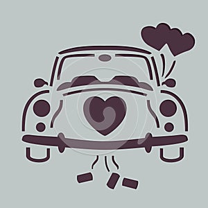 Wedding car stencil