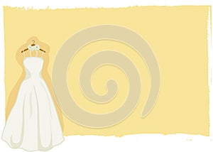 Wedding card - bridal gown vector
