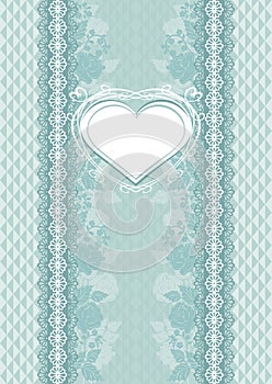 Wedding card with heart frame