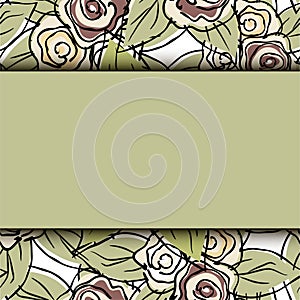 Wedding card or invitation with abstract floral background