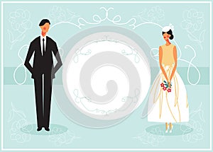 Wedding card invitation with couple