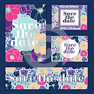 Wedding card invitation template editable, pattern design. Save the date card.