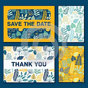 Wedding card invitation template editable, pattern vector design. Save the date card.