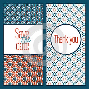 Wedding card invitation template editable, pattern vector design. Save the date card