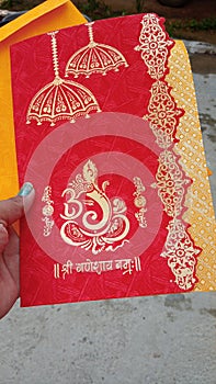 Wedding card with lord ganesa and it& x27;s very spacial