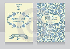Wedding cards with folkloric flowers