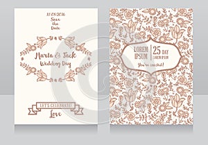 Wedding cards with folkloric flowers