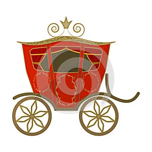 Wedding carriage. A carriage for the bride and groom.Wedding single icon in cartoon style vector symbol stock