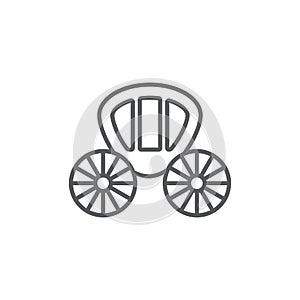 Wedding carriage vector icon symbol isolated on white background