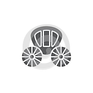 Wedding carriage vector icon symbol isolated on white background