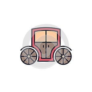 Wedding carriage vector icon symbol isolated on white background