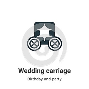 Wedding carriage vector icon on white background. Flat vector wedding carriage icon symbol sign from modern birthday and party